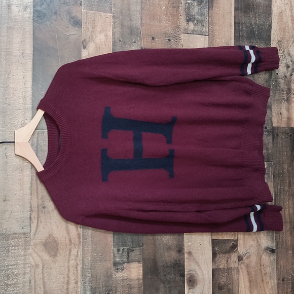 Tommy Hilfiger Other - Tommy Hilfiger Maroon Crew Neck H Knit Sweater Sz Large Men